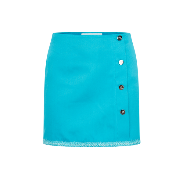 Linda Satin Skirt | Ocean Blue