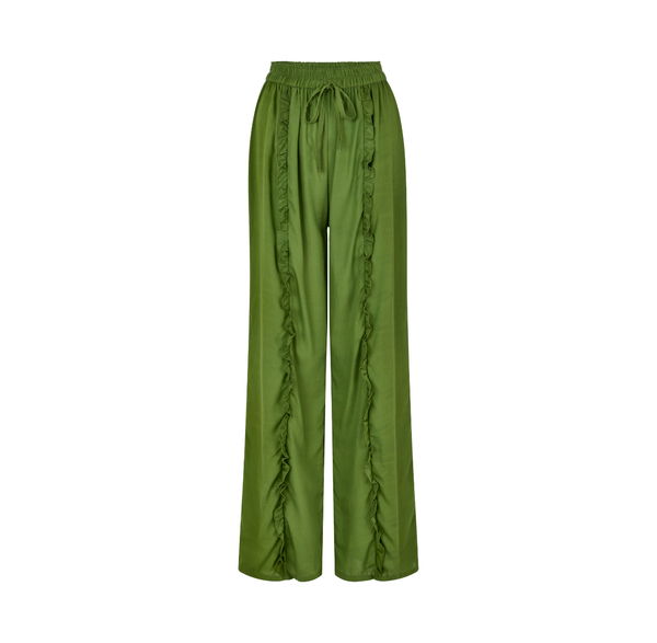 Ivy Ruffle Pants | Mystique Green