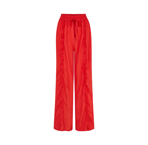 Ivy Ruffle Pants | Spicey Red