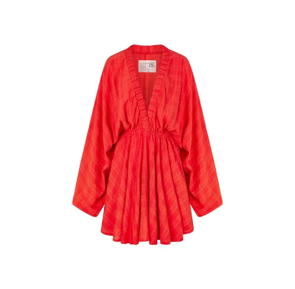 Luna Puff Dress | Spicey Red