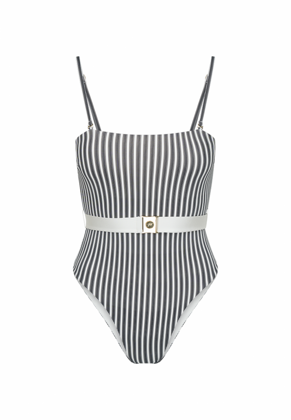 Delmare badpak omkeerbaar | Wit-zwart