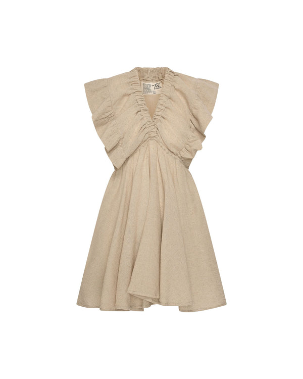 Sole Ruffle Dress | Beige