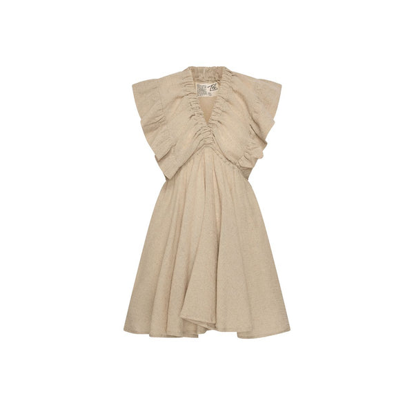 Sole Ruffle Dress | Beige