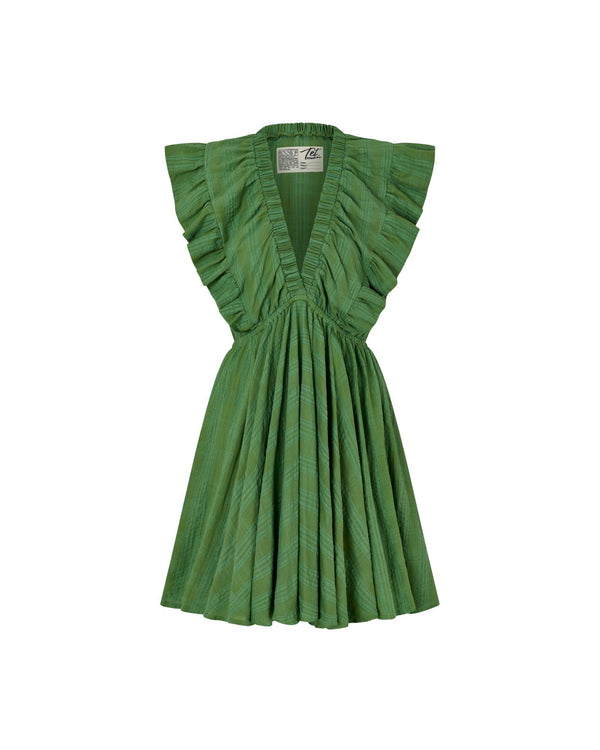 Sole Ruffle Kleid | Mystique Green