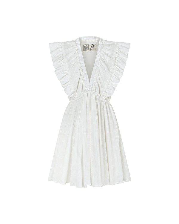 Sole Ruffle Kleid | White