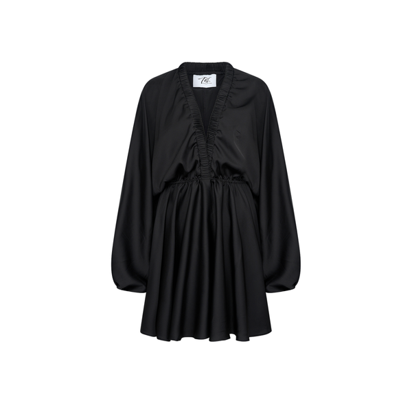 Kate Satin Dress | Black