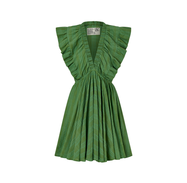 Sole Ruffle Jurk | Mystique Green