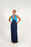 Magique Satin Maxi Dress | Dark Blue