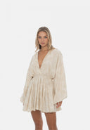 Floral Luna Puff dress | Tropical Beige