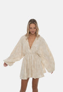 Floral Luna Puff dress | Tropical Beige