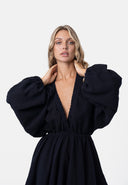 Luna Puff Dress | Black