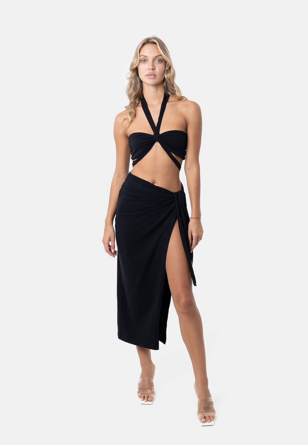Ebony Wrap Skirt | Black