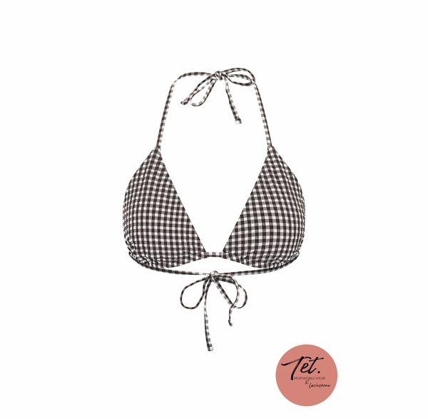 Isé bikini top | Black/White Checker
