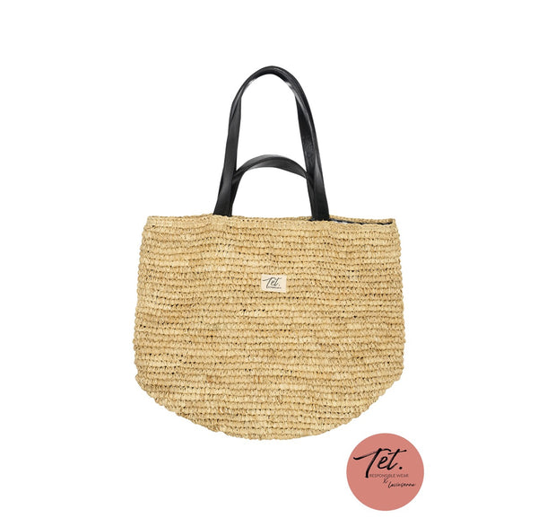 Rattan beach bag | Brown